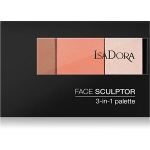IsaDora Face Sculptor 3-in-1 Palette rozjasňující a bronzující paletka odstín 61 Classic Nude 12 g
