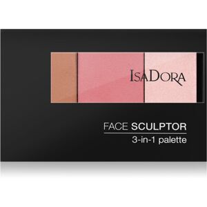 IsaDora Face Sculptor 3-in-1 Palette rozjasňující a bronzující paletka odstín 62 Cool Pink 12 g