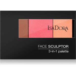 IsaDora Face Sculptor 3-in-1 Palette rozjasňující a bronzující paletka odstín 64 Intense Peach 12 g