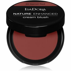 IsaDora Nature Enhanced Cream Blush kompaktní tvářenka se štětcem a zrcátkem odstín Garnet Red