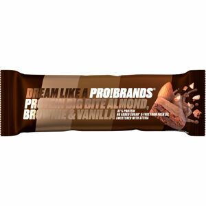 PRO!BRANDS Protein Big Bite mandlové brownie s vanilkou proteinová tyčinka s čokoládou 45 g