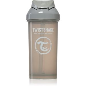 Twistshake Straw Cup Grey láhev s brčkem 6 m+ 360 ml