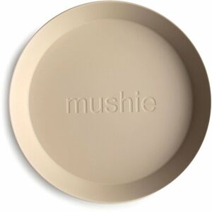 Mushie Round Dinnerware Plates talíř Vanilla 2 ks