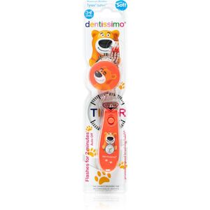 Dentissimo Toothbrushes Kids zubní kartáček pro děti s blikajícím časovačem odstín Red 1 ks