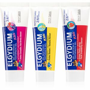Elgydium Kids zubní pasta pro děti výhodné balení Mix 3 ks
