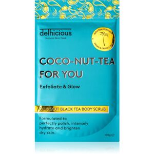 delhicious COCO-NUT-TEA FOR YOU COCONUT BLACK TEA hydratační tělový peeling pro suchou a citlivou pokožku 100 g