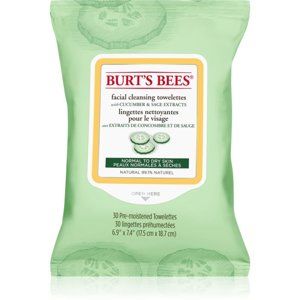 Burt’s Bees Cucumber & Sage čisticí a odličovací ubrousky pro normální až suchou pleť 30 ks