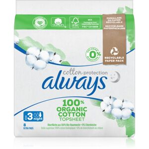 Always Cotton Protection Night vložky bez parfemace 8 ks
