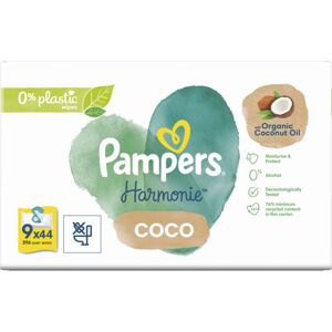 Pampers Harmonie Coconut Pure vlhčené čisticí ubrousky pro děti 9x44 ks