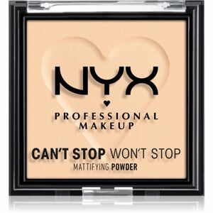 NYX Professional Makeup Can't Stop Won't Stop Mattifying Powder matující pudr odstín 02 Light 6 g