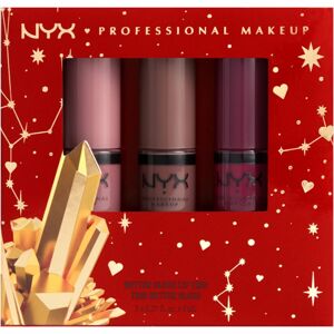 NYX Professional Makeup Gimme SuperStars! Butter Lip Gloss Trio dárková sada na rty odstín 02 - Deep Nudes