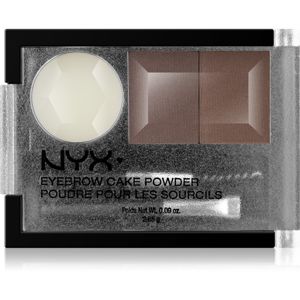 NYX Professional Makeup Eyebrow Cake Powder sada na úpravu obočí odstín 02 Dark Brown/Brown 2.65 g