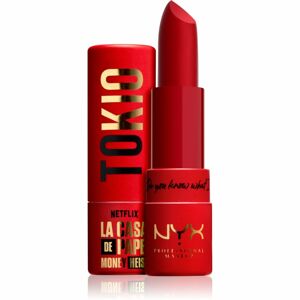 NYX Professional Makeup La Casa de Papel Lipstick vysoce pigmentovaná krémová rtěnka odstín 01 - Rebel Red 4 g