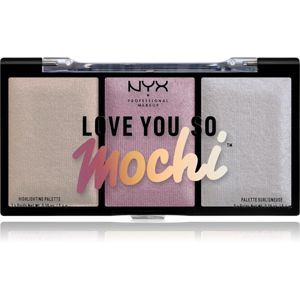 NYX Professional Makeup Love You So Mochi paletka rozjasňovačů odstín 02 Arcade Glam 3 x 5,4 g
