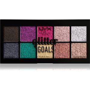 NYX Professional Makeup Glitter Goals paletka lisovaných třpytek 10 x 1.2 g