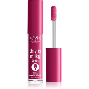 NYX Professional Makeup This is Milky Gloss Milkshakes hydratační lesk na rty s parfemací odstín 12 Malt Shake 4 ml