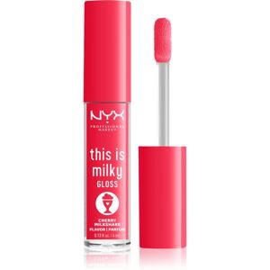 NYX Professional Makeup This is Milky Gloss Milkshakes hydratační lesk na rty s parfemací odstín 13 Cherry Milkshake 4 ml