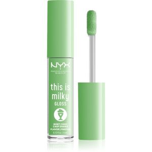 NYX Professional Makeup This is Milky Gloss Milkshakes hydratační lesk na rty s parfemací odstín 15 Mint Choc Chip Shake 4 ml