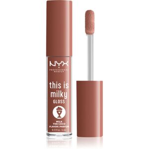 NYX Professional Makeup This is Milky Gloss Milkshakes hydratační lesk na rty s parfemací odstín 20 Milk The Coco 4 ml