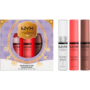 NYX Professional Makeup Limited Edition Xmass 2022 Mrs Claus Oh Deer Butter Gloss Trio sada lesků na rty
