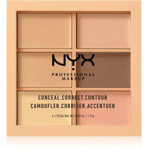 NYX Professional Makeup Conceal. Correct. Contour konturovací a korekční paletka odstín 01 Light 6 x 1,5 g