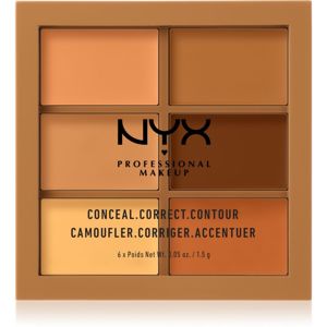 NYX Professional Makeup Conceal. Correct. Contour konturovací a korekční paletka odstín 03 Deep 6 x 1,5 g