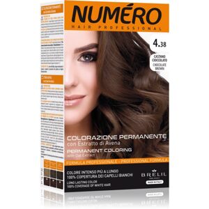 Brelil Numéro Permanent Coloring barva na vlasy odstín 4.38 Chocolate Brown 125 ml