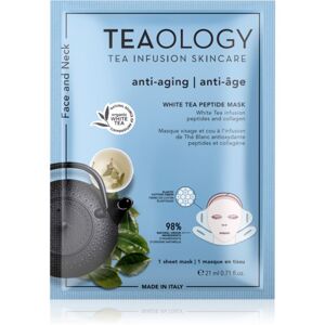 Teaology White Tea Peptide Mask plátýnková maska pro intenzivní vypnutí a rozjasnění pleti 21 ml