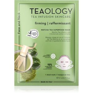 Teaology Face Mask Matcha Tea Superfood zpevňující plátýnková maska na kontury obličeje s matchou 21 ml