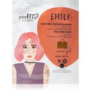 puroBIO Cosmetics Emily Career Girl hydratační plátýnková maska s aloe vera 15 ml