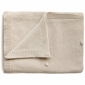 Mushie Knitted Pointelle Baby Blanket pletená deka pro děti Off White 80 x 100cm 1 ks
