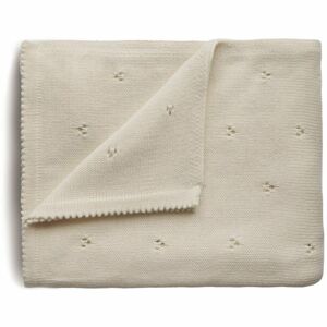 Mushie Knitted Pointelle Baby Blanket pletená deka pro děti Ivory 80 x 100cm 1 ks