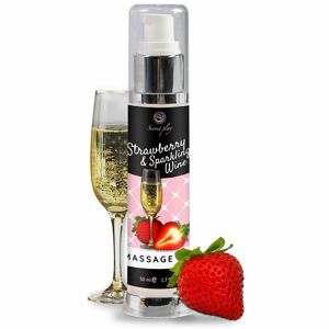 Secret play Strawberry & Sparkling Wine masážní olej 50 ml
