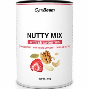 GymBeam Nutty Mix with strawberries směs ořechů a lyofilizovaných jahod 300 g