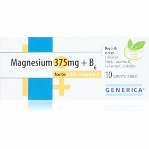 Generica Magnesium 375mg+B6 forte +vitamin C šumivé tablety doplněk stravy s vysokým obsahem hořčíku 10 ks