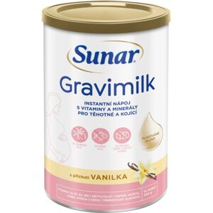 Sunar Gravimilk s příchutí vanilka rozpustný mléčný nápoj v prášku obohacený o vitaminy a minerální látky pro těhotné a kojící ženy 450 g
