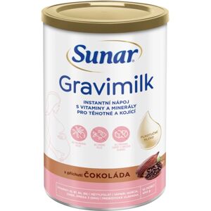 Sunar Gravimilk s příchutí čokoláda rozpustný mléčný nápoj v prášku obohacený o vitaminy a minerální látky pro těhotné a kojící ženy 450 g