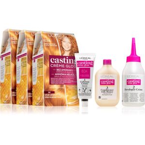L’Oréal Paris Casting Crème Gloss barva na vlasy 834 Light Copper Gold Blonde (výhodné balení)