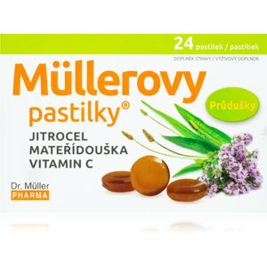 Dr. Müller Müllerovy pastilky® jitrocel, mateřídouška a vitamin C doplněk stravy pro podporu zdraví dýchacích cest 24 ks