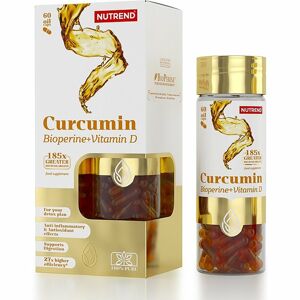 Nutrend Curcumin + Bioperine + Vitamin D doplněk stravy pro detoxikaci organismu a podporu imunity 60 ks