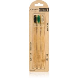 SOFTdent Bamboo Medium - 3 pack bambusový zubní kartáček 3 ks