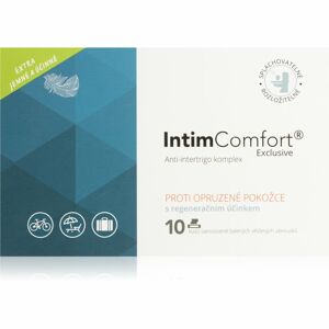 Intim Comfort Anti-intertrigo kapesníčky s ochranným balzámem extra jemné vlhčené čisticí ubrousky proti opruzeninám 10 ks
