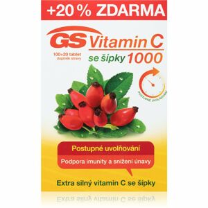 GS Vitamin C 1000mg se šípky doplněk stravy pro podporu imunitního systému 120 ks