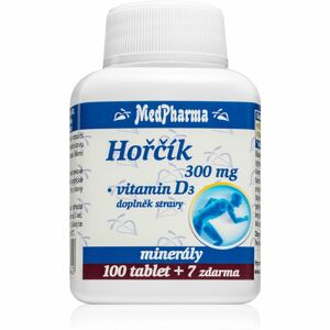 MedPharma Hořčík 300mg + Vitamin D doplněk stravy s vysokým obsahem hořčíku 107 ks