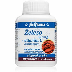 MedPharma Železo 20mg + vitamin C doplněk stravy pro podporu krvetvorby 107 ks
