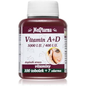 MedPharma Vitamín A+D (5000 I.U./400 I.U.) doplněk stravy pro podporu zdraví zraku a přirozené obranyschopnosti 107 ks