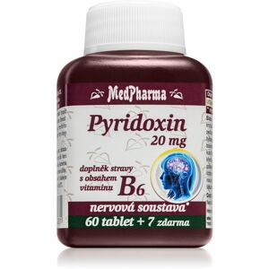 MedPharma Pyridoxin 20mg doplněk stravy pro podporu normálního stavu nervové soustavy 67 ks