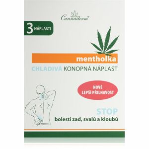 Cannaderm Mentholka chladivá konopná náplast léčivá náplast pro úlevu od bolesti a ztuhlosti kloubů 3 ks