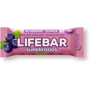 LifeFood Lifebar Superfoods tyčinka borůvková s quinoou BIO RAW 47 g