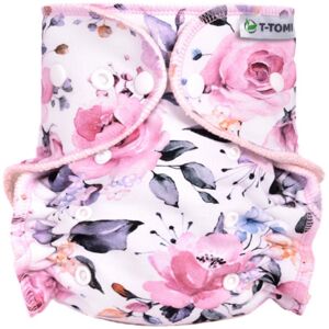 T-TOMI Pant Diaper Changing Set Snaps pratelná kalhotková plena s vkládací plenou Roses 3 - 15 kg 1 ks